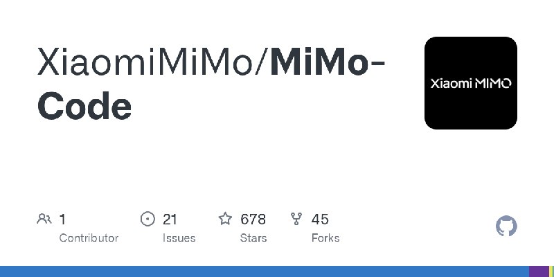 GitHub - XiaomiMiMo/MiMo-Code