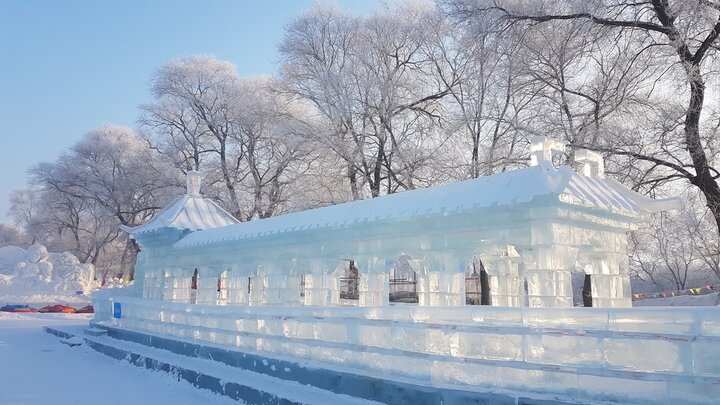 中國東北，雪和霧淞，和超可愛齊齊哈爾丹頂鶴!!! 0u0!!