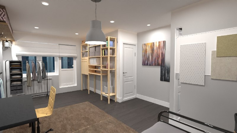 Chic Scandinavian Studio With Smart Layout This 400 sq ft Scandinavian studio apartment plan showcases minimalist elegance and versatile design. Th... - изображение 3 - scandinavian, studio, smart