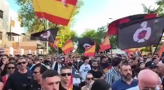 הפגנות של העם הספרדי במדריד מול שגרירות מרוקו.