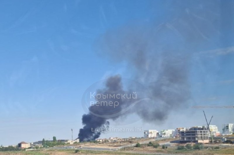 A fire has been reported in occupied Simferopol near the Dobrotsen shopping center in occupied Crimea.