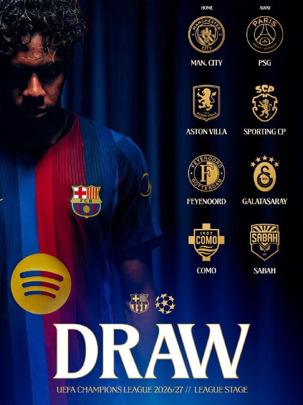 Football Efsha News: از سید یک کدوم تیم قرعه سخت تری داره بنظرتون؟ @FootballEfshaNewsسختترین قرعه با اختلاف مال بارسلوناست.@FootballEfshaNew