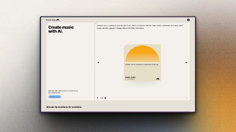 StabilityAI 推出「Stable Audio」和 MusicLM 玩法类似🔗 链接：