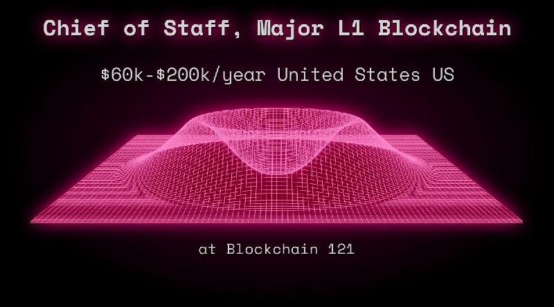 Web3 Chief of Staff, Major L1 Blockchain $60k - $200k United States US at Blockchain 121