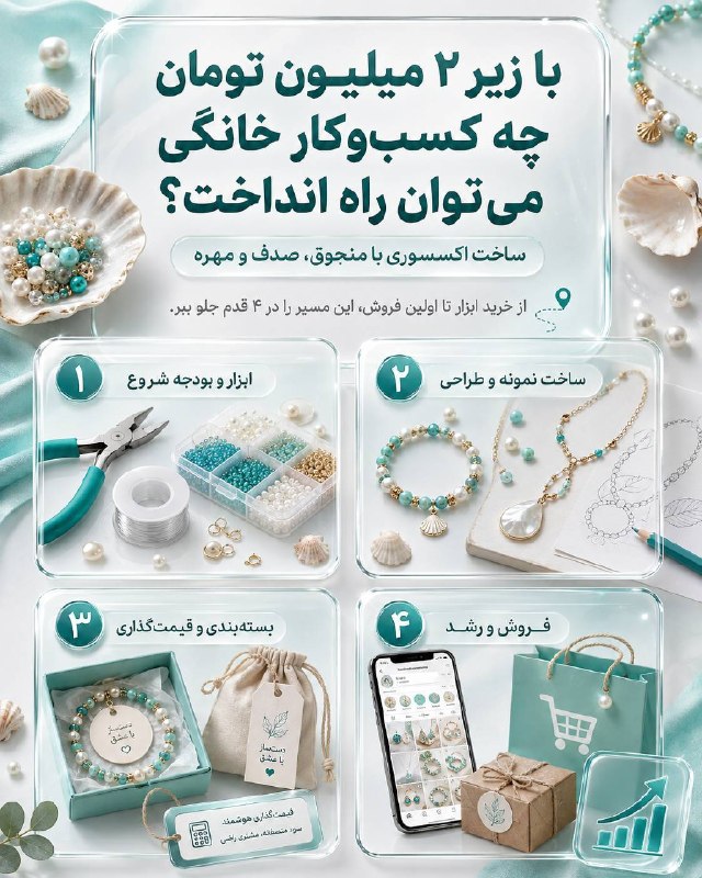 اخبار فارس: ♦️با کمتر از ۲ میلیون تومان هم میشه یک کسبوکار خانگی خوشرنگ و پرفروش راه انداخت. ✨اگر به ساخت اکسسوریهای دستساز علاق