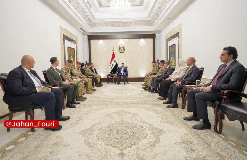 جهان بینالملل فوری🌍: گفتوگوی الزیدی با مقام نظامی آلمانی درباره خروج نیروهای ائتلاف از عراق🔹«علی الزیدی» نخستوزیر عراق با «گونتر اشنایدر» ف