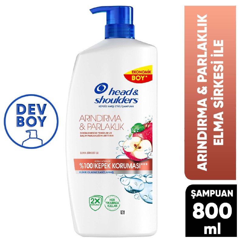 Head & Shoulders Arındırma ve Parlaklık Kepeğe Karşı Etkili Şampuan 800ml
