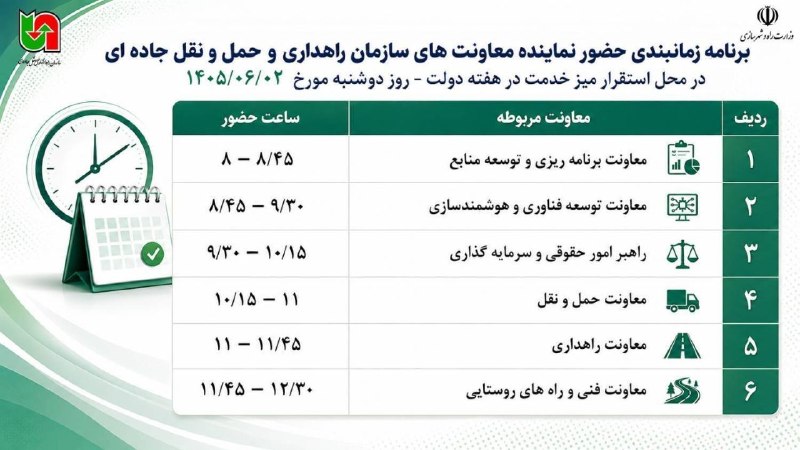 سازمان راهداری و حمل و نقل جاده ای: 🔹ضمن گرامیداشت هفته دولت و با الهام از شعار این هفته در سالجاری تحت عنوان «دولت، پای کار مردم، روایت دفاع و سازندگی»، م