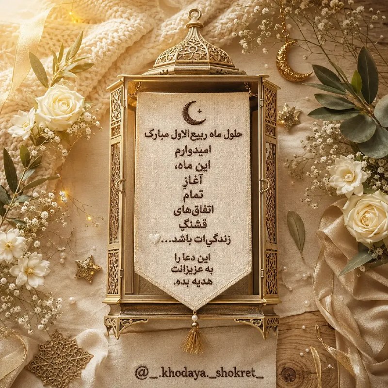 𖣘𖣘 سماع 𖣘𖣘: حلول ماه ربیع‌الاول مبارکالهی این ماه، آغازِ آرامش، برکت و خبرهای خوب برای تو و عزیزانت باشه. 🍃✨🍃