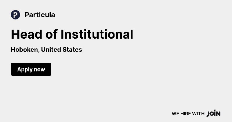 Particula (Remote): Head of Institutional