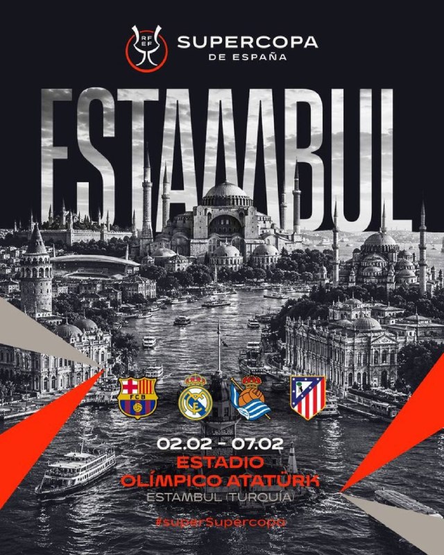Real Madrid Club: سوپرجام اسپانیا در استانبول برگزار میشود.@RakhtCan