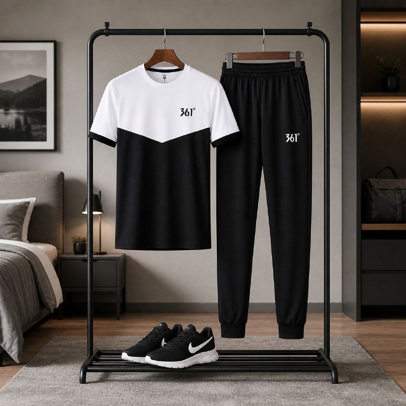 فروشگاه تخفیف آنلاین: پکیج ست تیشرت شلوار مردانه 361 مدل W15 + کفش ورزشی مردانه مدل pavlo👕 ست تیشرت و شلوار:پنبه پلیاستر درجه یک (نرم و بادوا