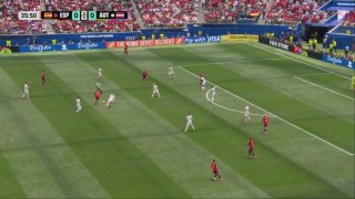 ספרד מובילה 1-0 על אוסטריה משער של אויארסאבאל בדקה ה-36