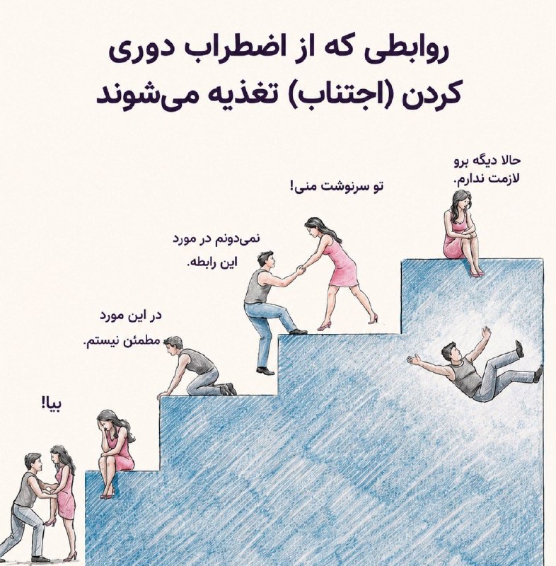 مرکز مشاوره گفتمان: افراد دارای سبک دلبستگی اجتنابی معمولاً در صمیمیت عاطفی احساس فشار می‌کنند؛ ممکن است وقتی رابطه جدی‌تر می‌شود، کمتر ابرا