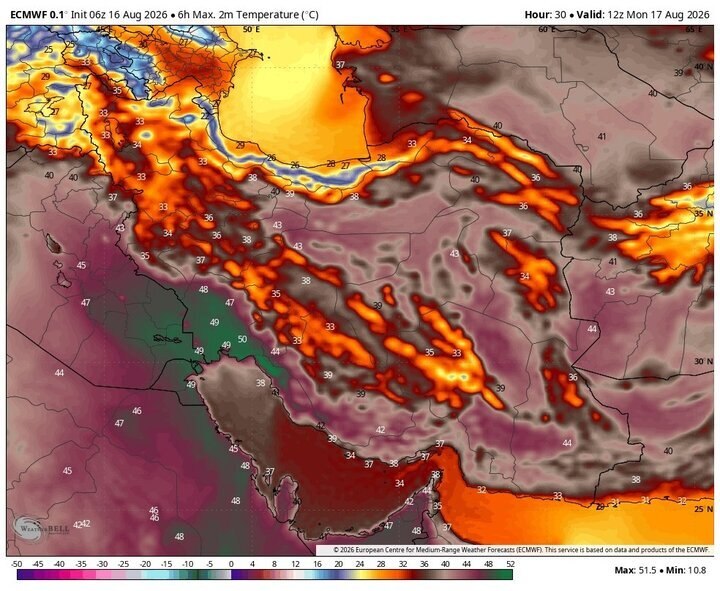 دیده بان ایران: ✅ هشدار بارش‌های رگباری و رعدوبرق در ۶ استان🔴گرمای شدید ماندگار شد🔹 رئیس مرکز ملی پیش‌بینی هواشناسی گفت: امروز (۲۶ مرداد