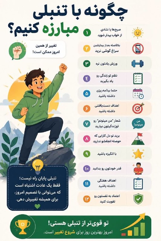 خاورستان: ♦️ تنبلی یک عادت است، نه یک ویژگی همیشگی. با قدمهای کوچک، برنامهریزی و استمرار، هر روز میتوانی نسخه بهتری از خودت باش