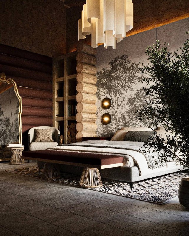 Дизайн уютной спальни в загородном доме Дизайн - Анастасии Ковалёвой - изображение 4 - дизайн, уютной, спальни