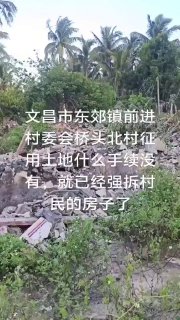 9月10日，海南省文昌市东郊镇前进村。有村民反映，村委会在桥头北村未办理任何手续便强行征地，并拆毁村民房屋。☸️TG推荐群组频道 💰看广告赚钱 🈲全网开车推荐✅USDT转账只需0.1trx