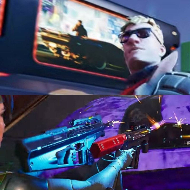 Fortnite Br | فورتنایت بی آر: 🔥🔥🔥| 🔥🔥🔥📰 | احتمالا شاهد همکاری جدید فورتنایت با "Cyberpunk 2077" در CH7S4 خواهیم بود!🌟 گان‌های نمایش داده شده در تریلر 