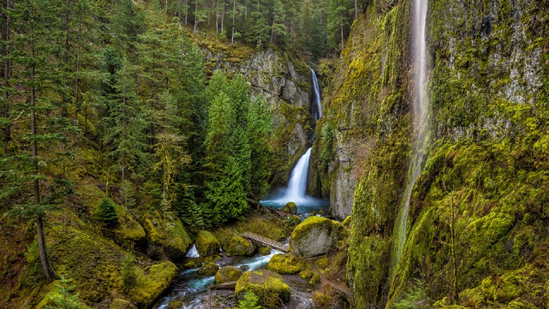尽情地嬉戏玩水吧！Wahclella Falls，哥伦比亚河峡谷，俄勒冈州，美国 (© Eric Vogt/Tandem Stills + Motion)