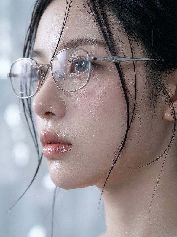 这个湿发效果有点厉害，像是女主在雨中奔跑后拍摄的一个特写镜头