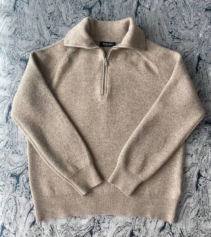 Джемпер Massimo Dutti с рукавом реглан и застежкой поло на змейке