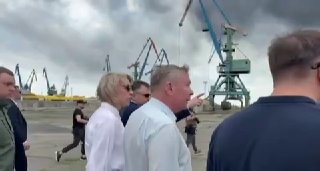 The governor of Russia’s Rostov region said the fire at Taganrog port will take several days to extinguish after visiting the site.