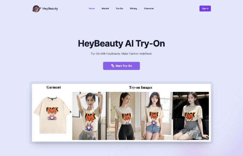 HeyBeauty 浏览器试衣插件发布了🎉你可以在购物网站右键点击任意衣服图片，在浏览器侧边栏快速试衣