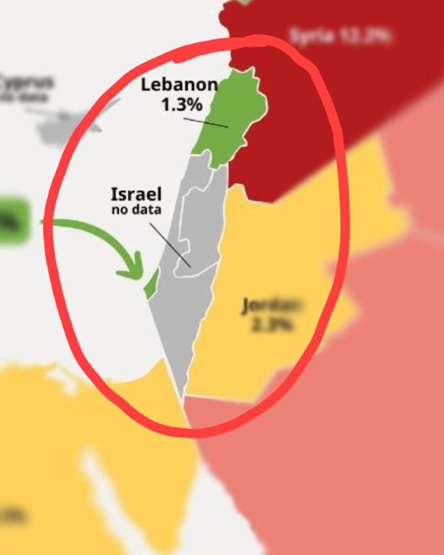 🚨🚨 בפוסט מסוכן, אך זה נעלם מעיניו, פרסם משרד החוץ הישראלי בעמודו מפה של מה לטענתו סטטיסטיקה על שיעורי תת…