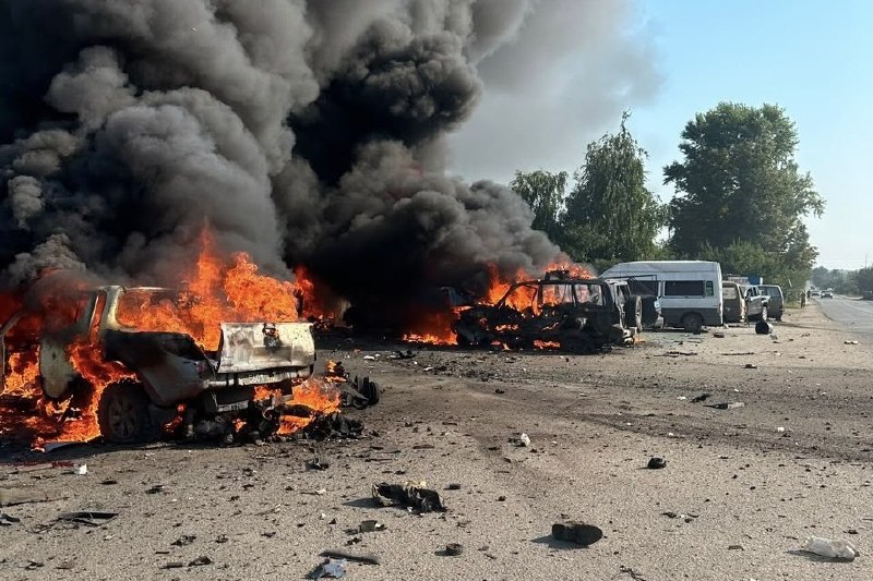 Украински дронове удариха руски склад за боеприпаси в Ялинск, Донецка област, на 15 август.