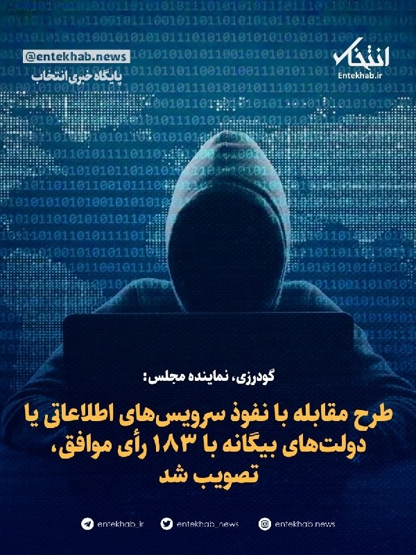 هفته‌ نامه طلوع بم: 🔺 بخشهایی از طرح عجیب امروز مجلس با نام «طرح مقابله با نفوذ سرویسهای اطلاعاتی یا دولتهای بیگانه» که با ۱۸۳ رای تصویب شد@