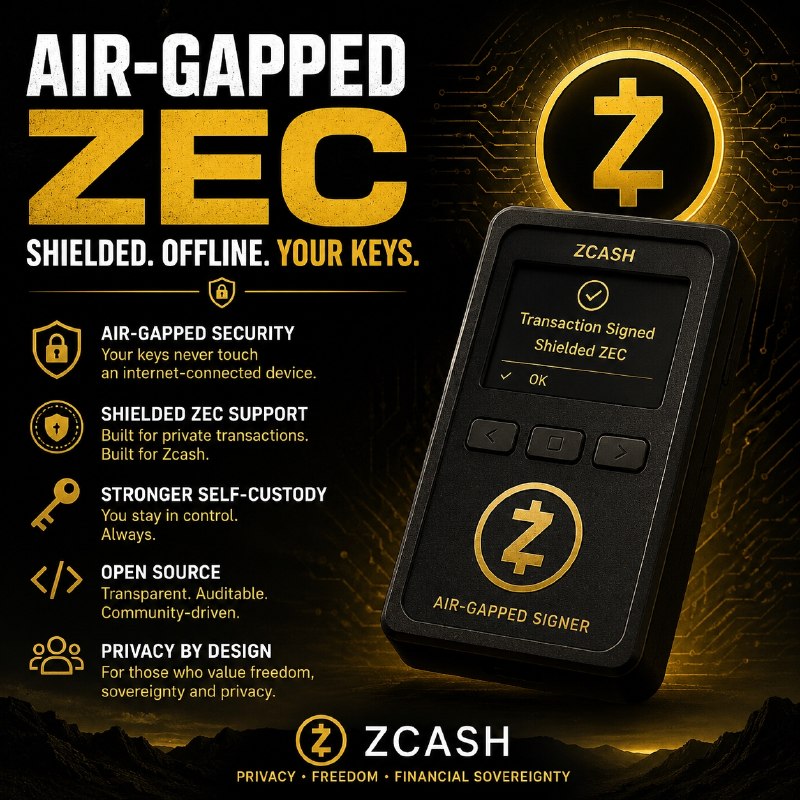 ZCASH SEEDSIGNER: AIR-GAPPED SIGNING FOR SHIELDED ZEC A new grant…