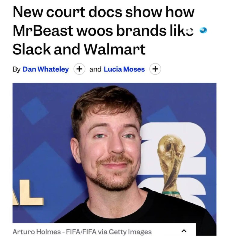 🇮🇱 30 שניות של פרסום אצל MrBeast עלו 2.5 מיליון דולר. לפי מסמכי בית משפט, בתחילת 2024 שילוב של 30–45 שניו…