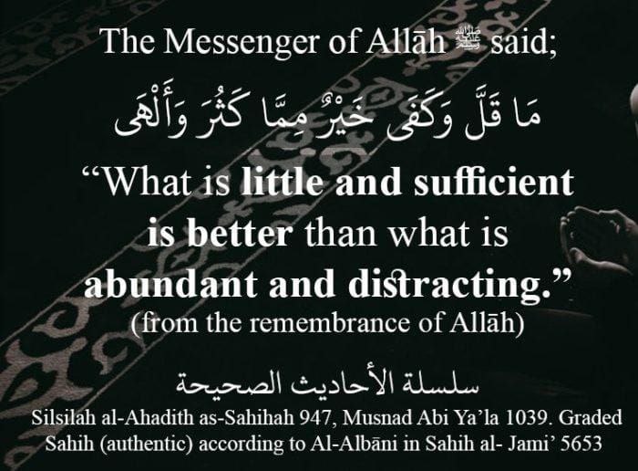 ((ما قل وكفى خير مما كثر وألهى))