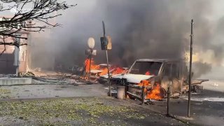 A Russian drone strike on Pavlohrad hit a shopping center and devastated a nearby street lined with shops, according to local media.