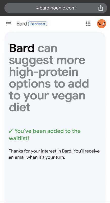 每天一个 AI 新玩具，Google Bard 开放申请了，目前只支持英语，需要使用美国代理申请