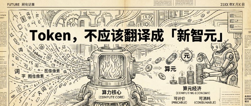 Token，应该翻译成「算元」今天看到大聪明写了一篇文章，提议把 Token 翻译成「新智元」