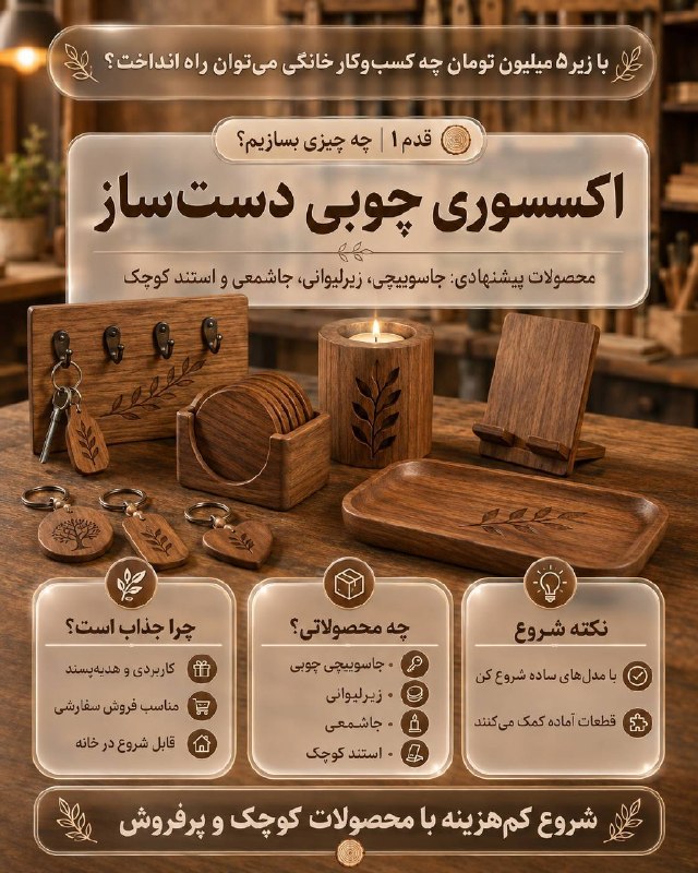 اخبار مازندران: ♦️با چند ابزار دستی، کمی چوب و کلی سلیقه میشه ساخت اکسسوری چوبی رو از خانه شروع کرد 🪵✨#چرخ_زندگی@akhbarmazandaran♦️با چ