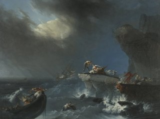 Jean-Baptiste Pillement"A Wreck at the Rocky Seaside"1748 #PillementPillement was born and died in Lyon, but had an unusually cosmopolitan career. In 1743, at the age of 15, he moved from Lyon to Paris where he was employed by Jean-Baptiste Oudry as an app
