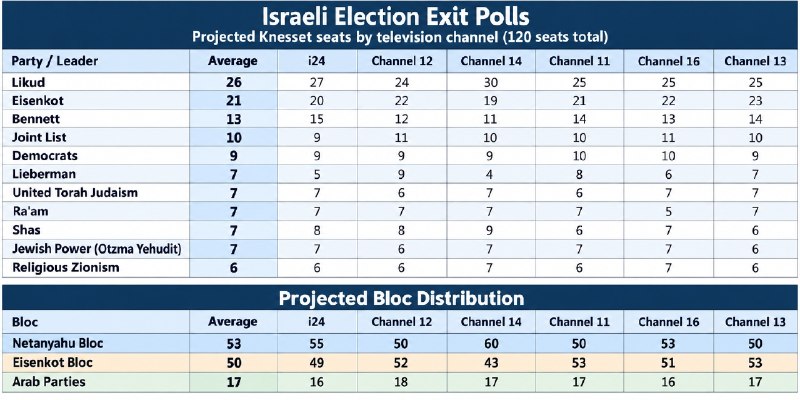 סקרי היציאה הראשונים יצאו, ונראה שהמנצח בבחירות בישראל 2026 הוא הערבים. כפי שחזו רוב הסקרים הגדולים, לאף גו…