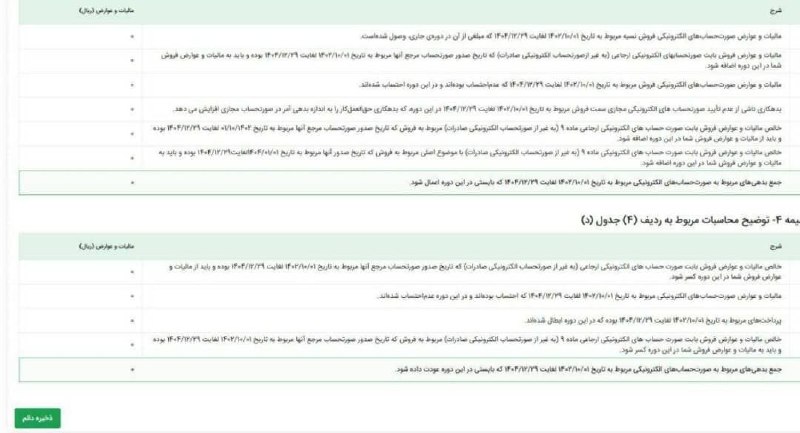 فرهنگ مالیاتی(بهزاد خنجرخانی): امکان ثبت نهایی اظهارنامه بهار 1405فراهم و اظهارنامه پیشفرض آماده ارسال شد.