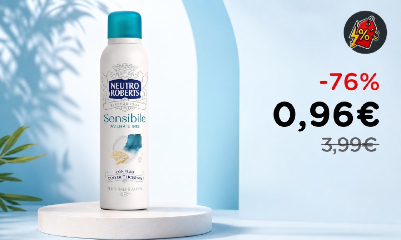 Neutro Roberts Deodorante Spray Asciutto Iris e Mandorla a soli 0,96€!