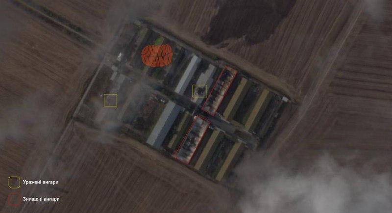 Satellite imagery shows a strike near Poltavka in occupied Crimea.