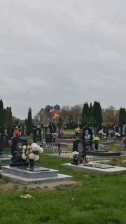A Russian Su-30 military jet crashed in the Kaliningrad region during a training flight, the Russian Defense Ministry said. Residents filmed the crash from a cemetery where a military funeral was taking place.