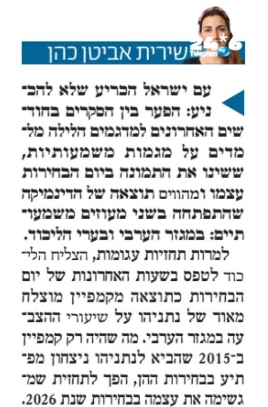 🇮🇱 זה היה בלילה. גם הבוקר עדיף להיות זהירים ולהמתין לתוצאות האמת.