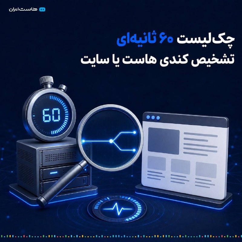 Hostiran | هاست ایران: 🔍 چک‌لیست ۶۰ ثانیه‌ای تشخیص کندی هاست یا سایت قبل از ارتقای سرویس، این موارد را بررسی کنید: 1. کندی در تمام صفحات دیده م
