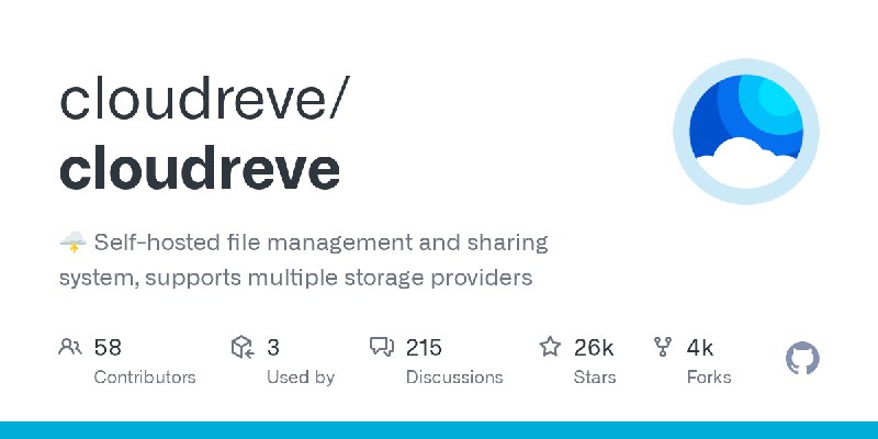 GitHub - cloudreve/cloudreve: 🌩 Self-hosted file management and sharing system, supports multiple storage providers