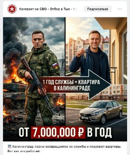 Лицо Навального использовали для рекламы контрактной службы. Вербовщики назвали это ошибкойВ апреле в группе во «ВКонтакте» «Контракт на СВО • Отбор в Тыл • Калининград» появилась реклама службы по контракту, на которой изображен Алексей Навальный. Внимани