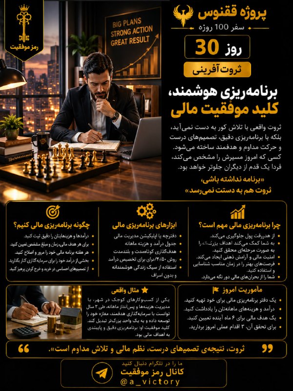 رمز موفقیت: ⭕️ برنامه ریزی هوشمند کلید موفقیت مالی