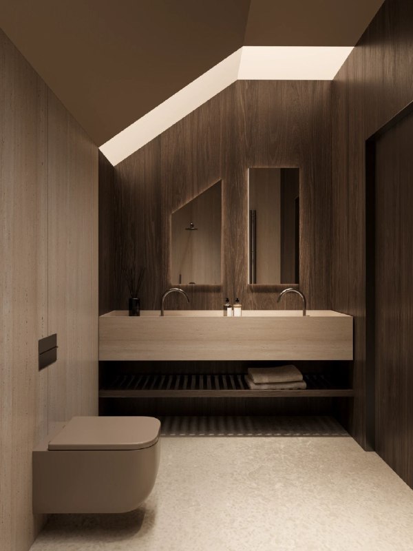 Tranquil Bathroom A bathroom that feels like a retreat. Warm wood, soft tones, and a clean aesthetic the perfect extension of a serene bedroom. By ... - изображение 2 - bathroom, tranquil, that